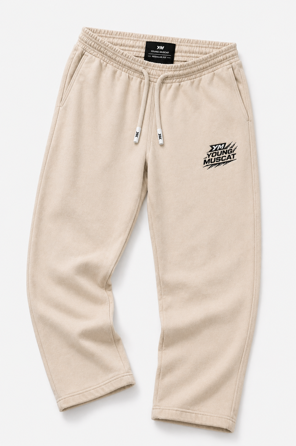Young Muscat Beige Relaxed Fit Joggers – Premium Neutral Streetwear Pants