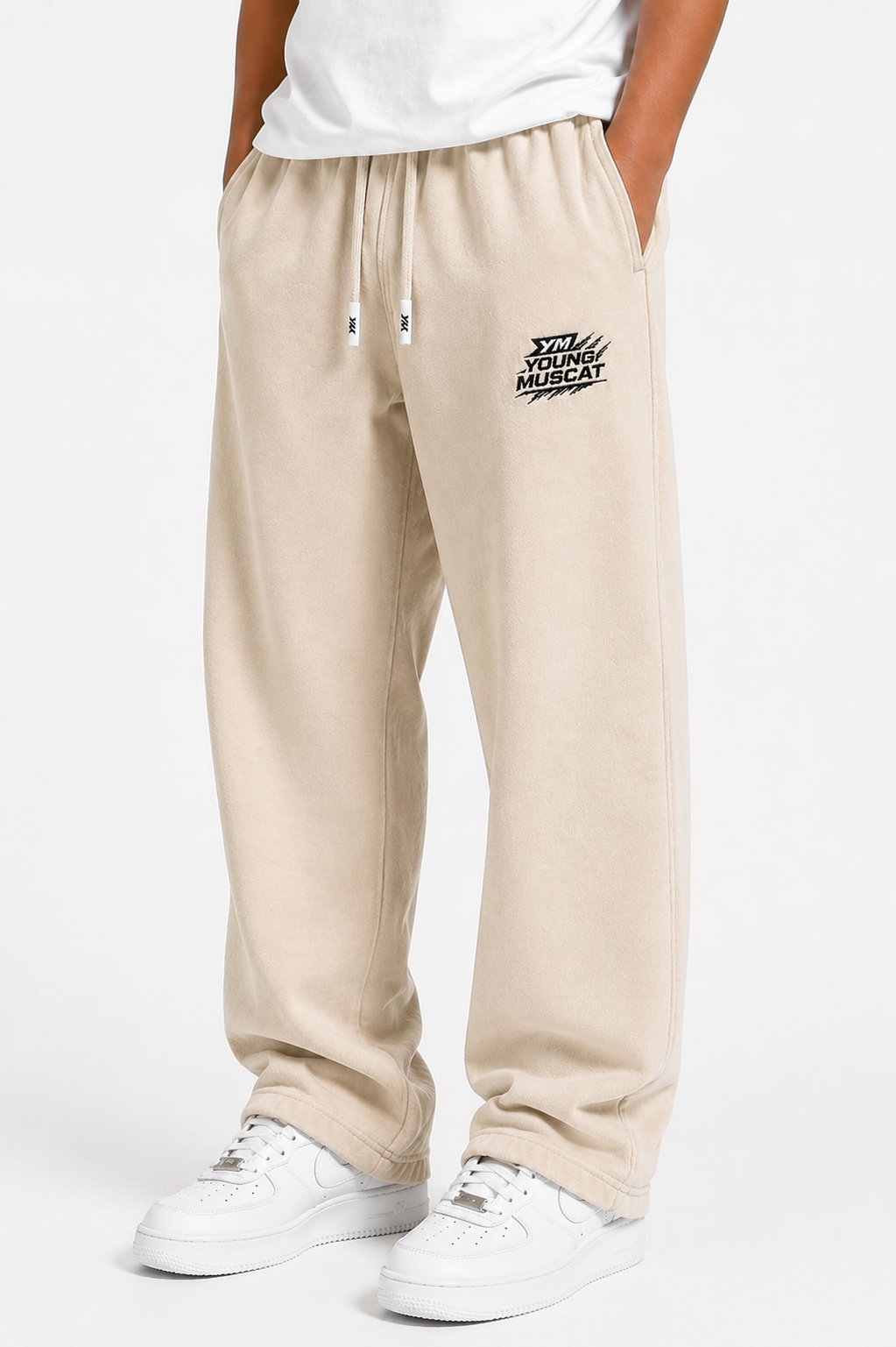 Young Muscat Beige Relaxed Fit Joggers – Premium Neutral Streetwear Pants