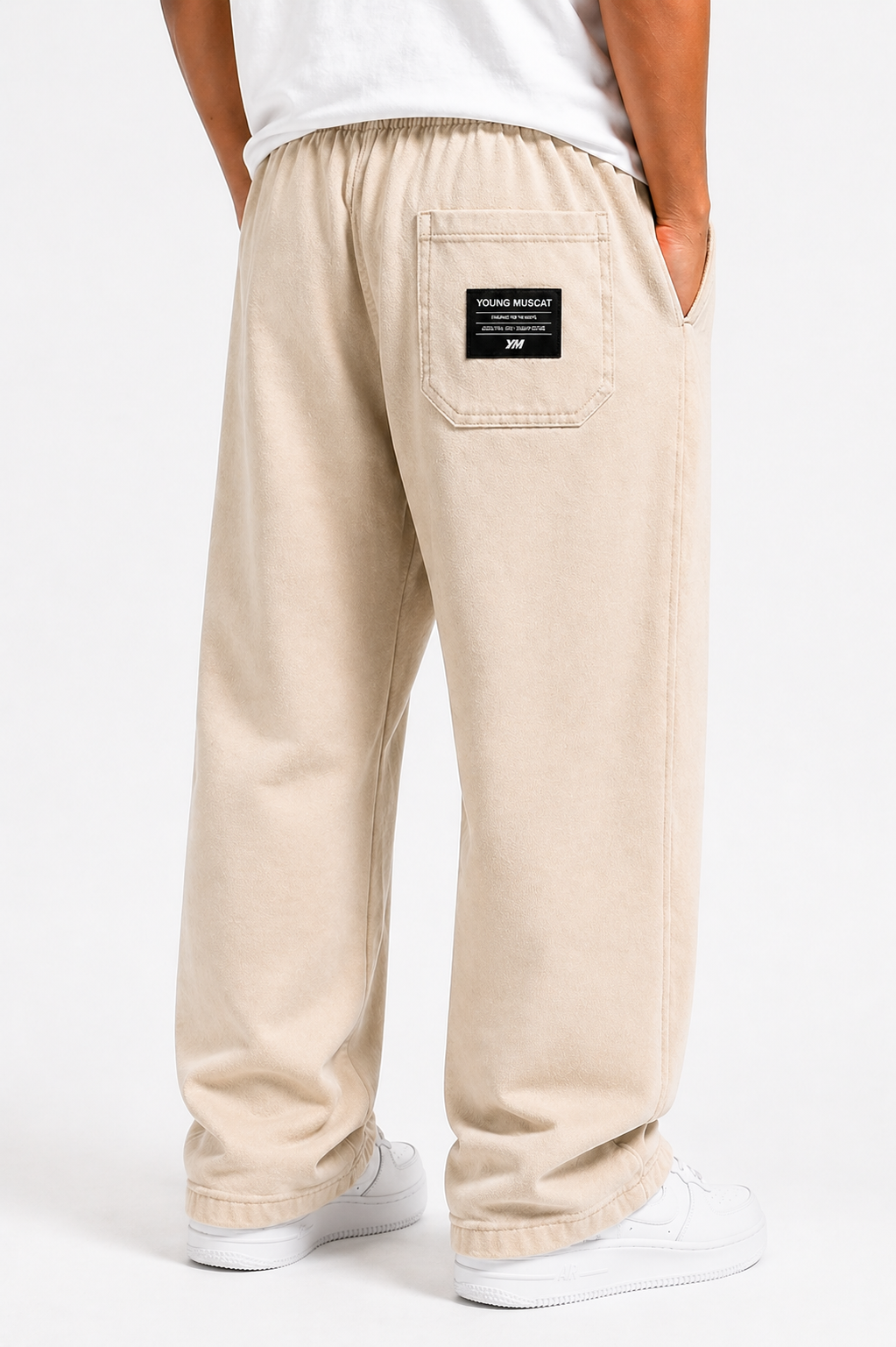 Young Muscat Beige Relaxed Fit Joggers – Premium Neutral Streetwear Pants