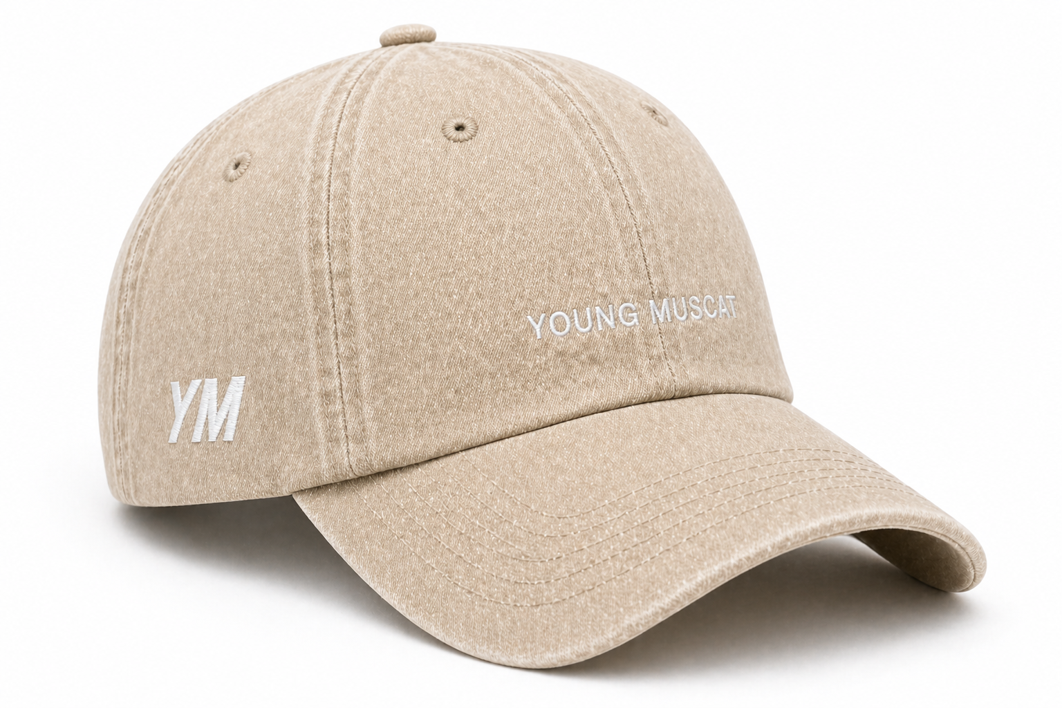 Young Muscat Beige Baseball Cap – Minimal Premium Streetwear Cap