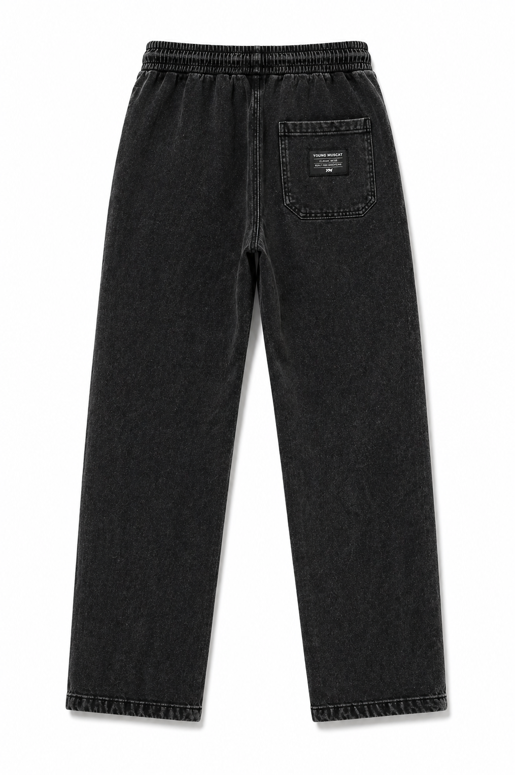 Young Muscat Regular Fit Joggers – Black Stonewash Premium Cotton