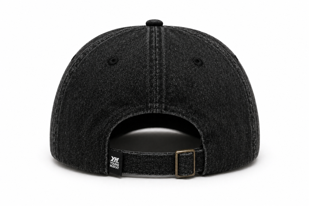 Young Muscat Black Stone Wash Baseball Cap – Premium Vintage Streetwear Cap