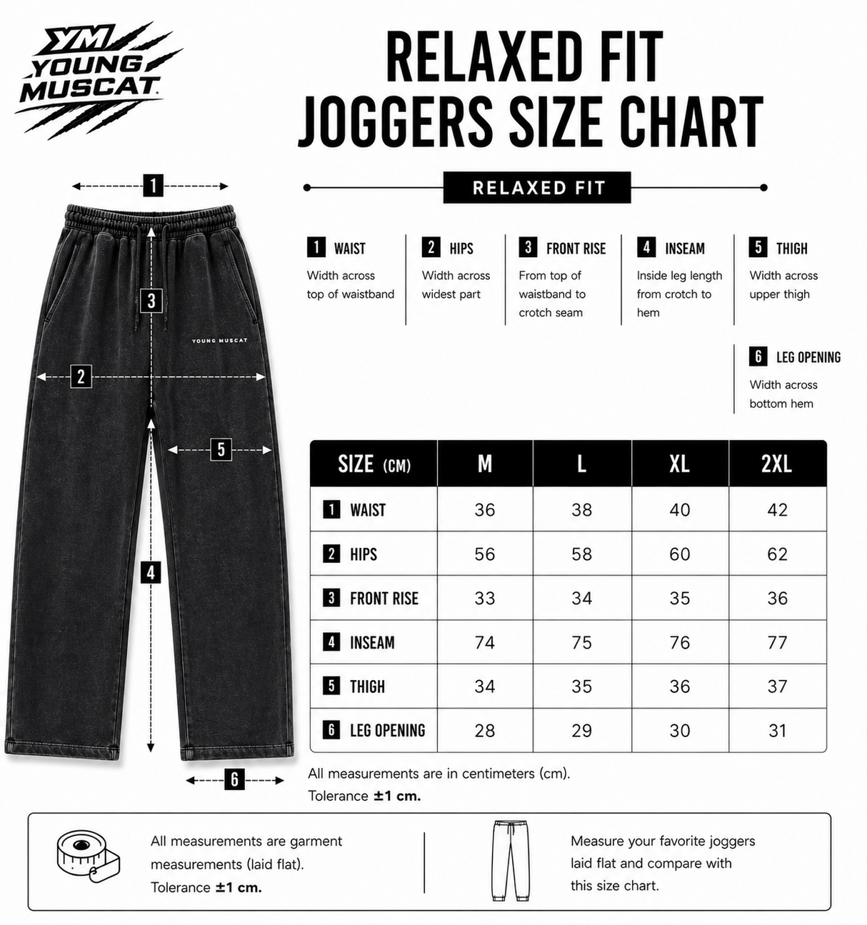 Young Muscat Relaxed Fit Joggers – Black Stonewash Streetwear Edition