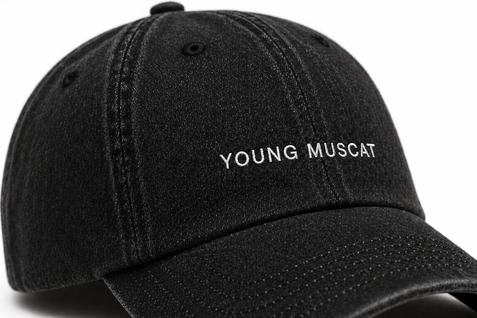 Young Muscat Black Stone Wash Baseball Cap – Premium Vintage Streetwear Cap