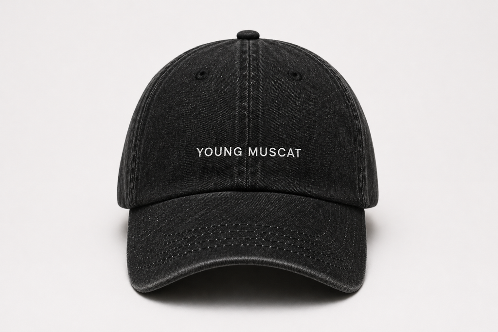Young Muscat Black Stone Wash Baseball Cap – Premium Vintage Streetwear Cap