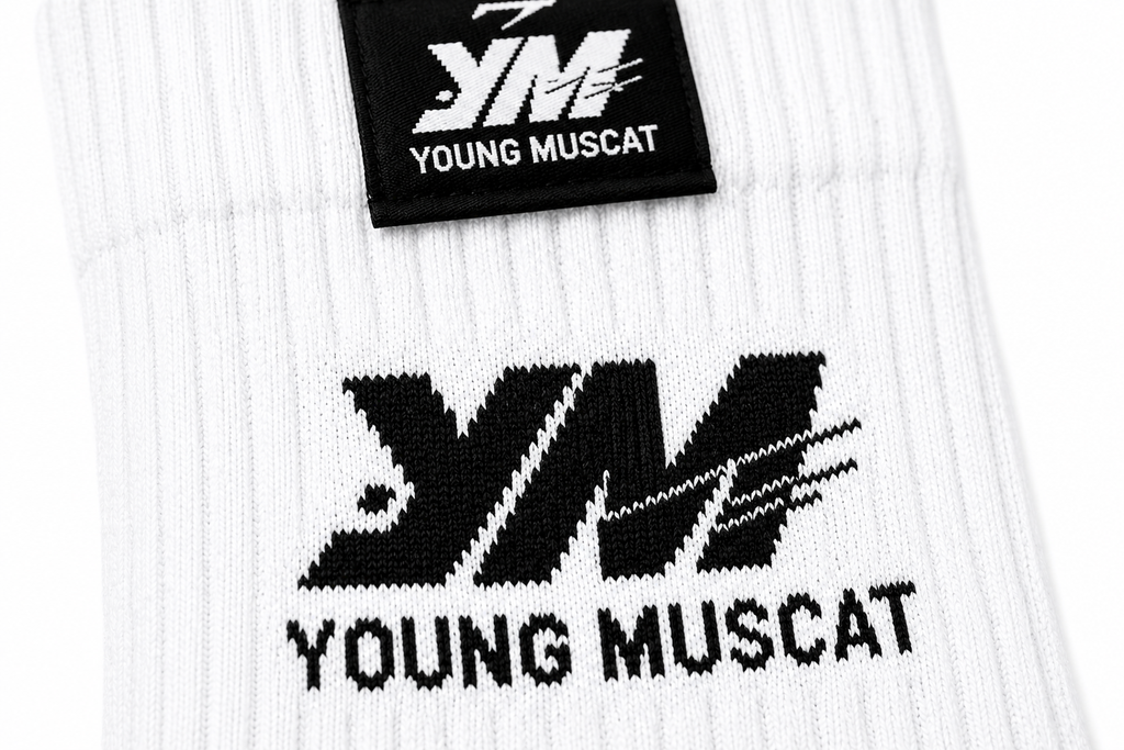 Young Muscat White Cotton Crew Socks – Premium Everyday Socks