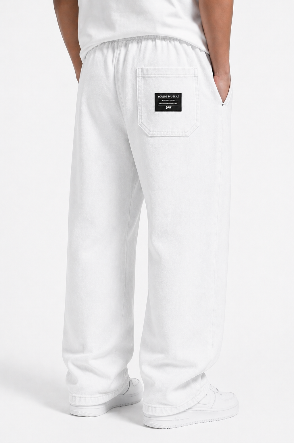 Young Muscat White Relaxed Fit Joggers – Premium Cotton Streetwear Pants