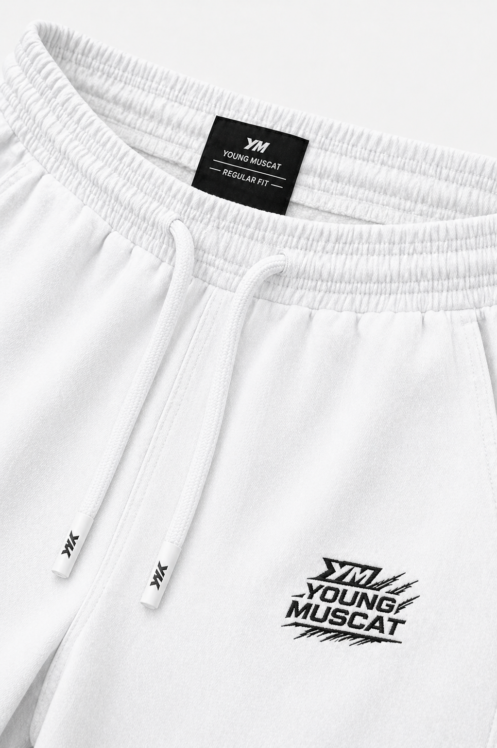 Young Muscat White Relaxed Fit Joggers – Premium Cotton Streetwear Pants