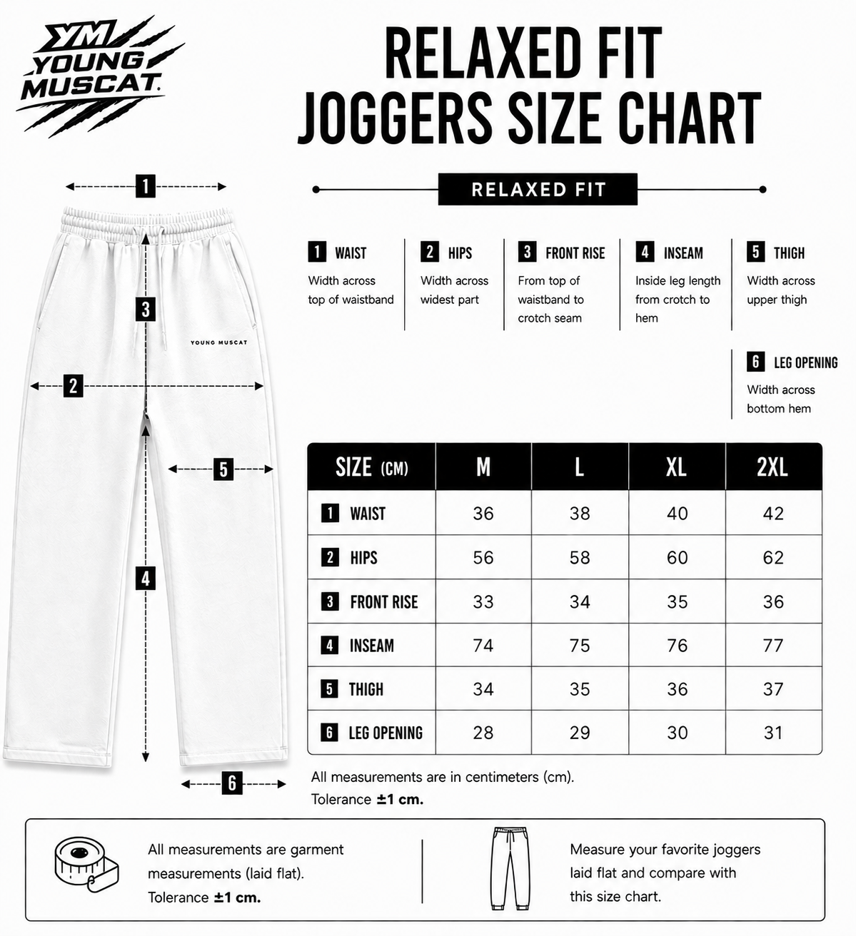Young Muscat White Relaxed Fit Joggers – Premium Cotton Streetwear Pants