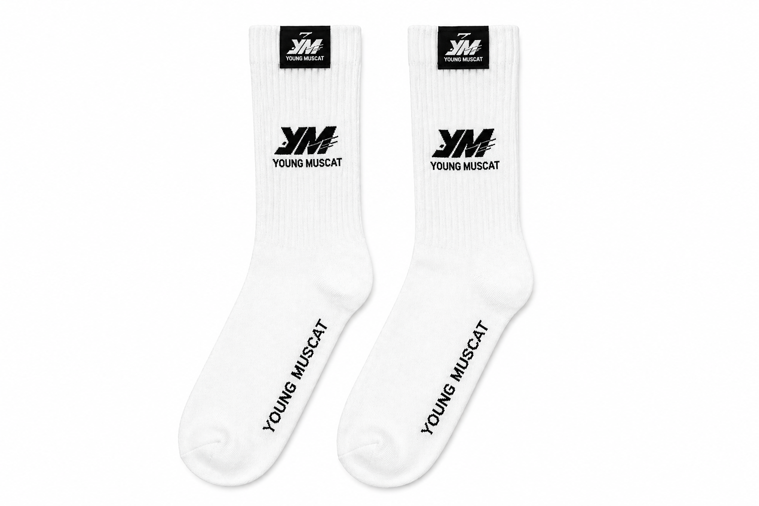 Young Muscat White Cotton Crew Socks – Premium Everyday Socks