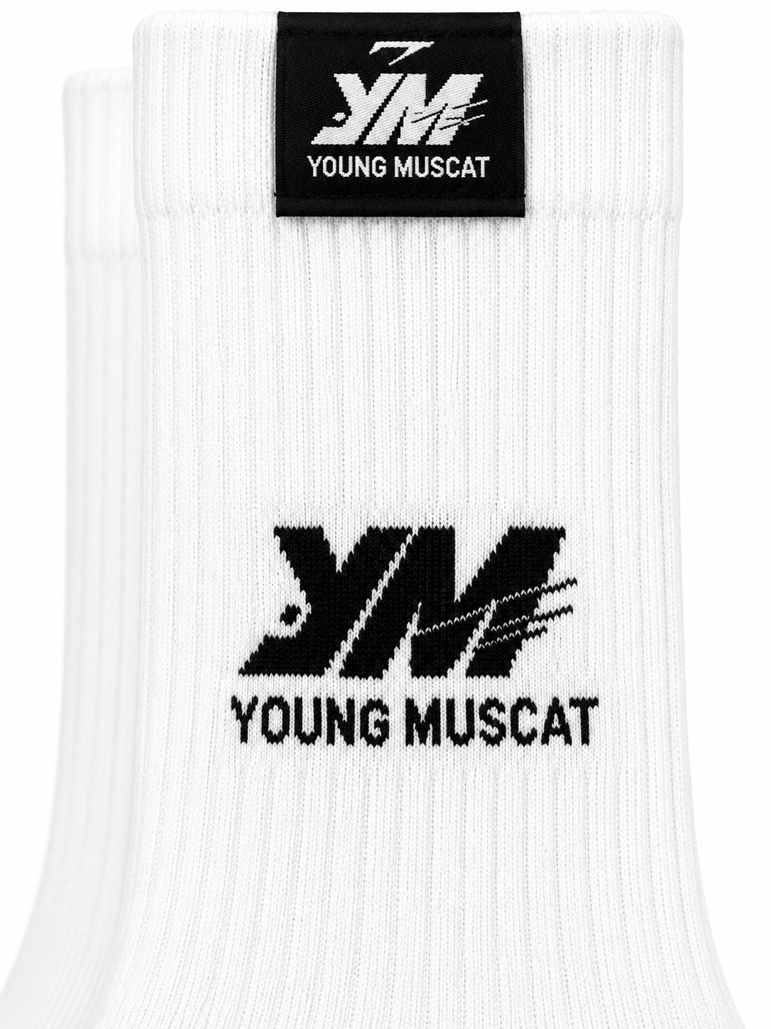 Young Muscat White Cotton Crew Socks – Premium Everyday Socks