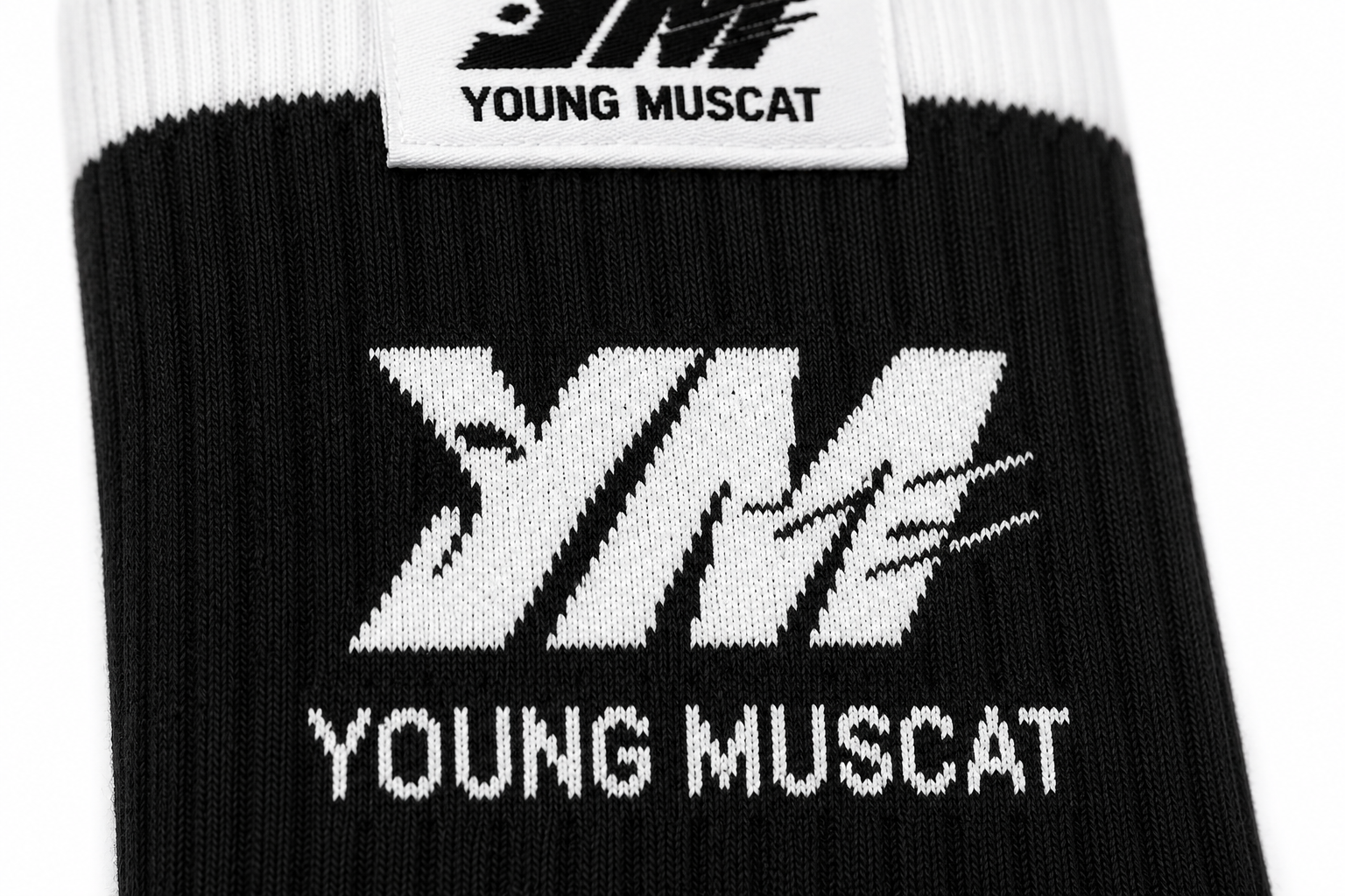 Young Muscat Black Cotton Crew Socks – Premium Streetwear Socks